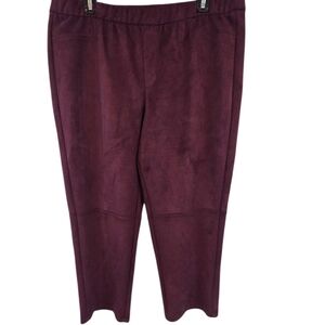 3/$25 Isaac Mizrahi Live Size 16P Suede Look Pants Plum Purple